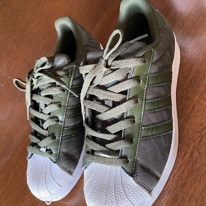Tnis Adidas Superstar Verde Militar | Adidas Usado 111772750 | enjoei