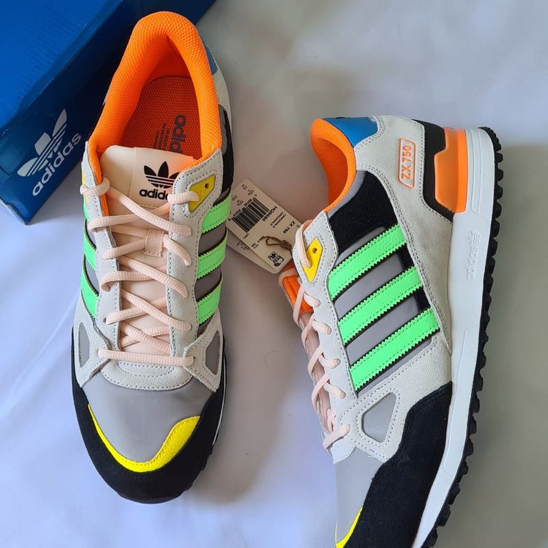 Tenis Adidas Zx 750 White Green Orange Retro 46 | Tênis Masculino
