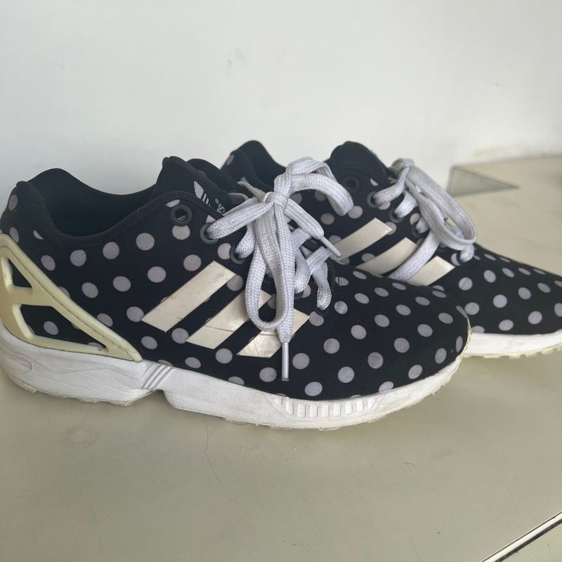 Tênis Adidas Zx Flux Polkadot Póa Preto e Branco | Tênis Feminino