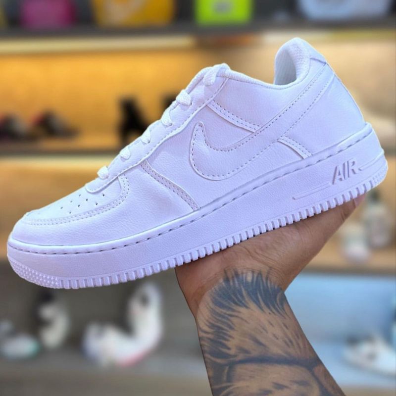 T nis Air Force 1 T nis Masculino e Feminino Branco Casual Festa