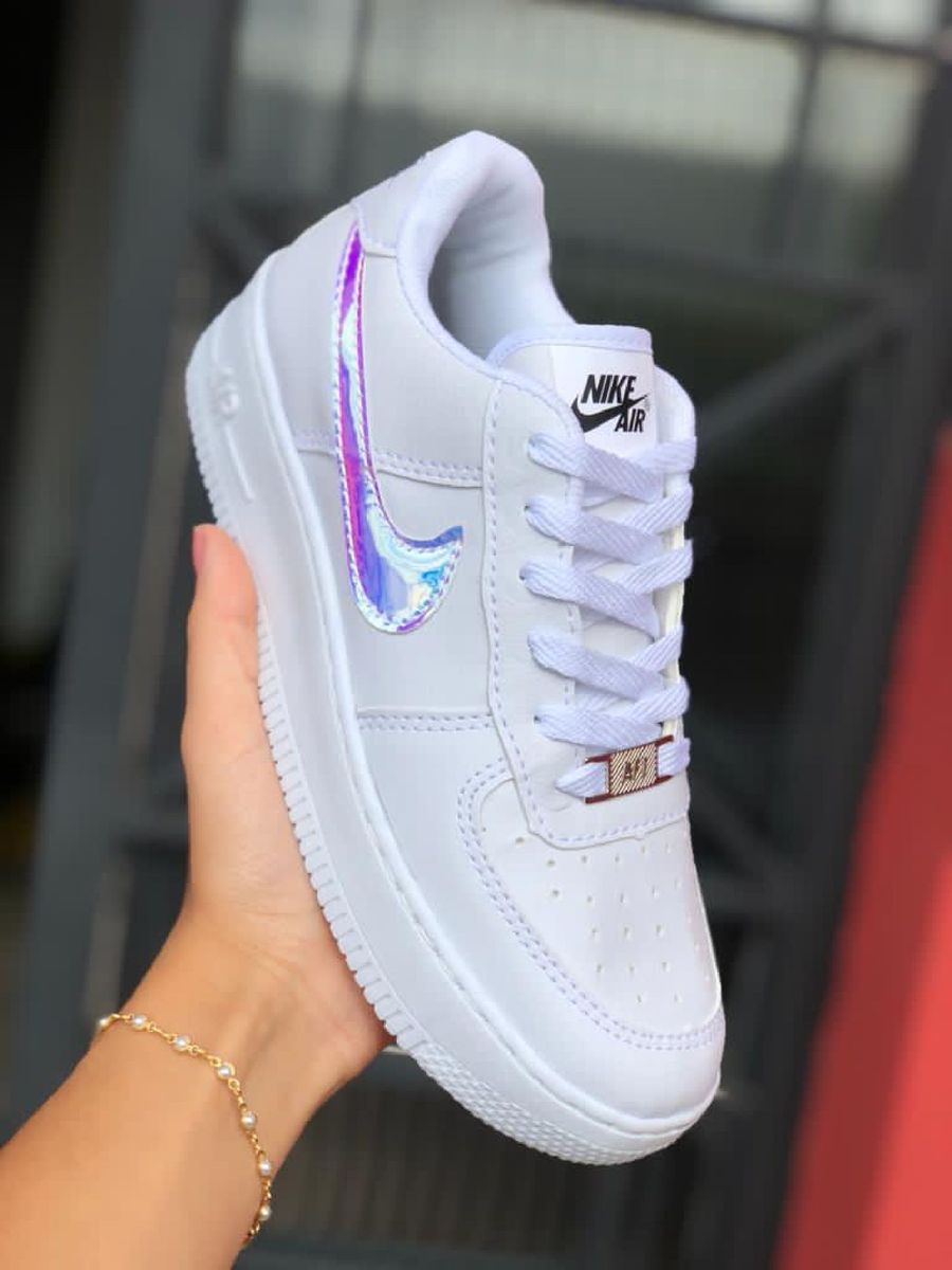 Tenis Air Force Branco Símbolo Holográfico 34 Ao 39 Tênis Feminino Nike Nunca Usado 56994522