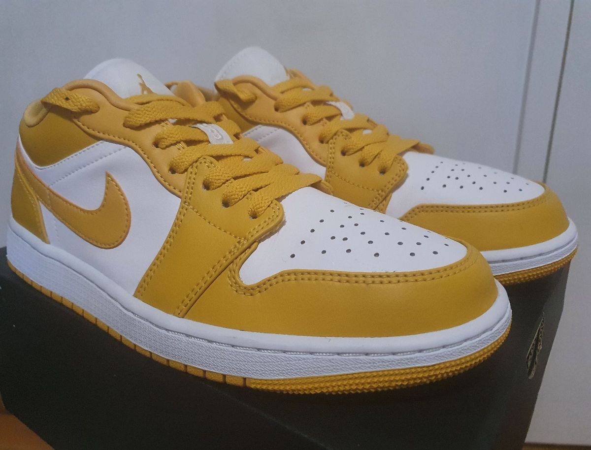 Tenis Air Jordan 1 Low Mustard Yellow Tênis Masculino Nike Usado