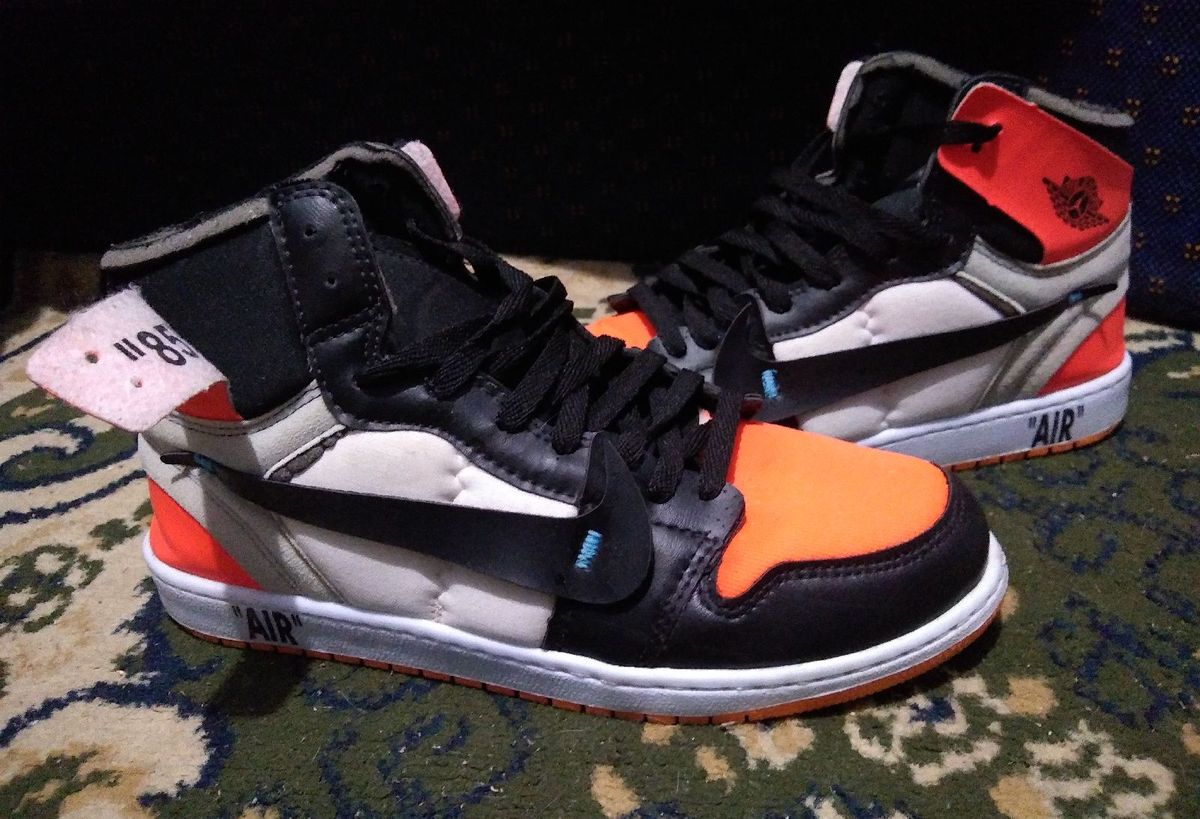 air jordan 1 off white preto