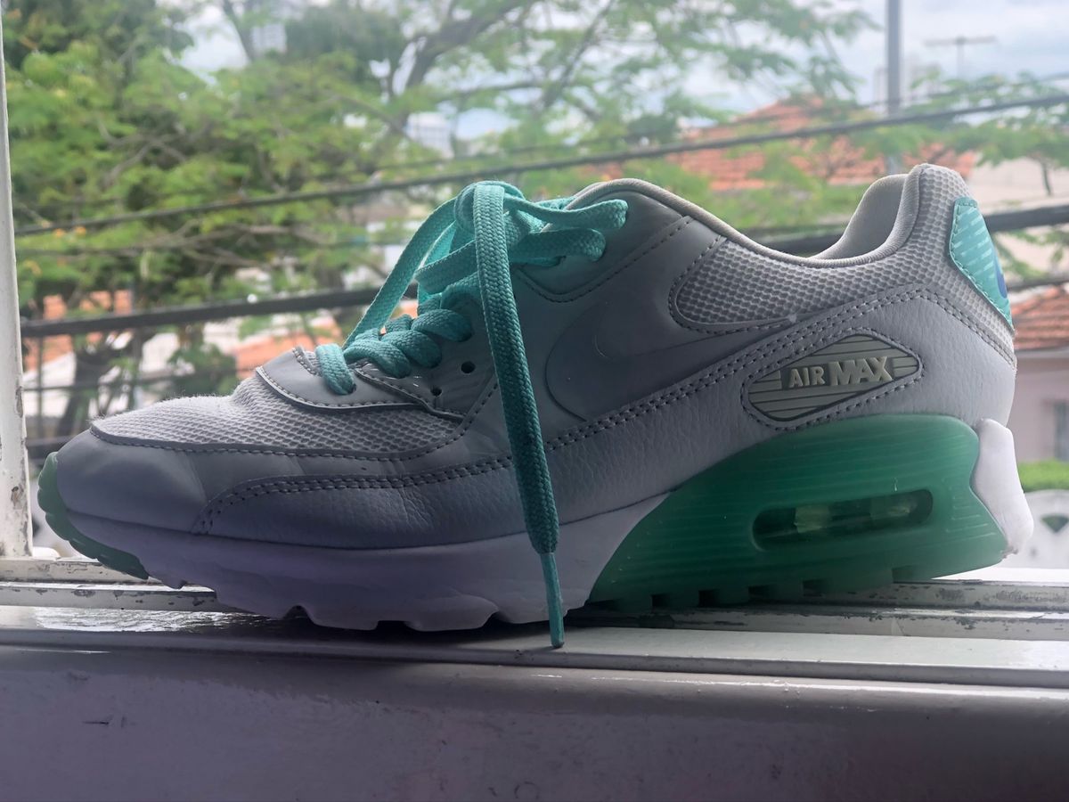 air max 90 verde agua e branco