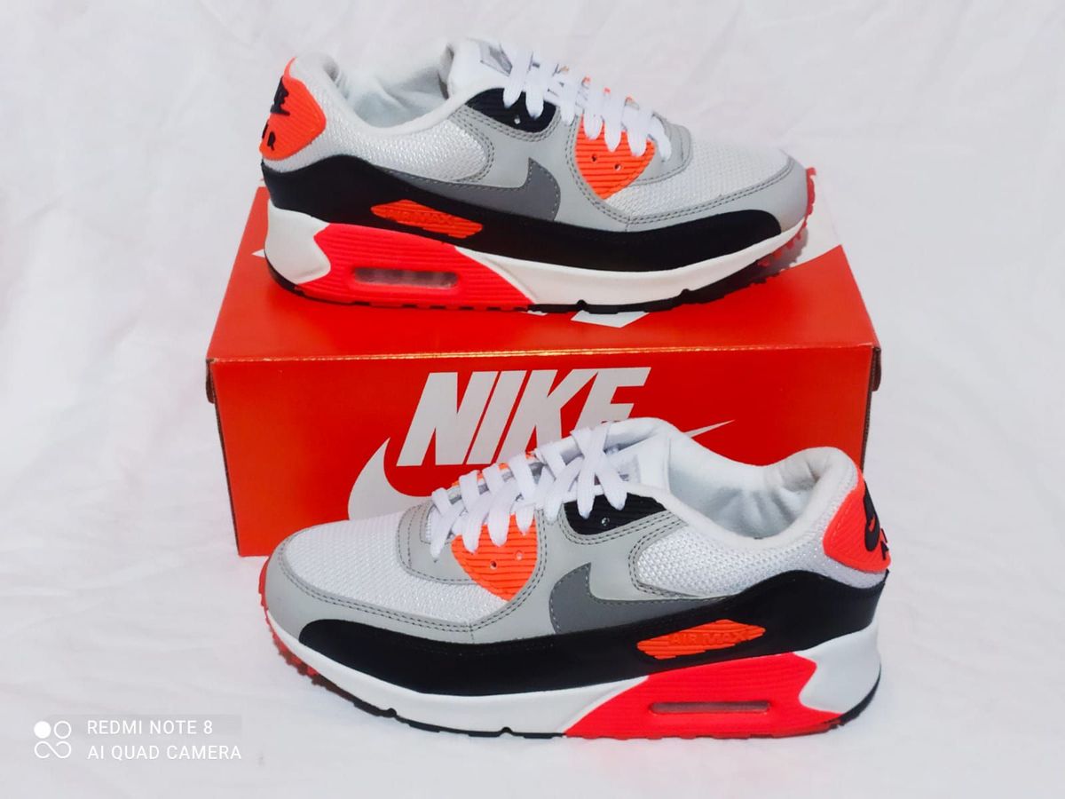 Tênis Air Max 90 Importado Cor Branco com Preto e Laranja Tamanho 43 |  Tênis Masculino Nk Nunca Usado 72001533 | enjoei