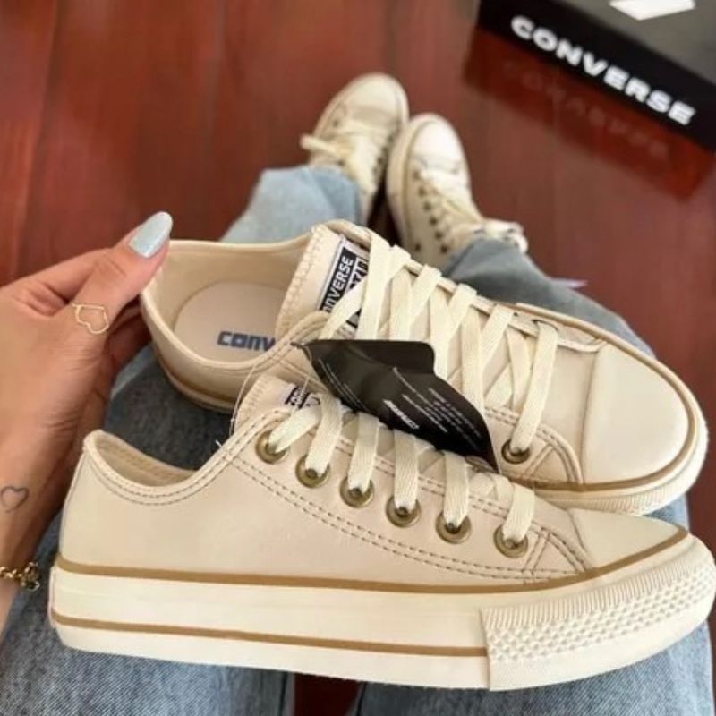 Tenis All Chuck Converse Star Taylor Areia Couro Lan amento