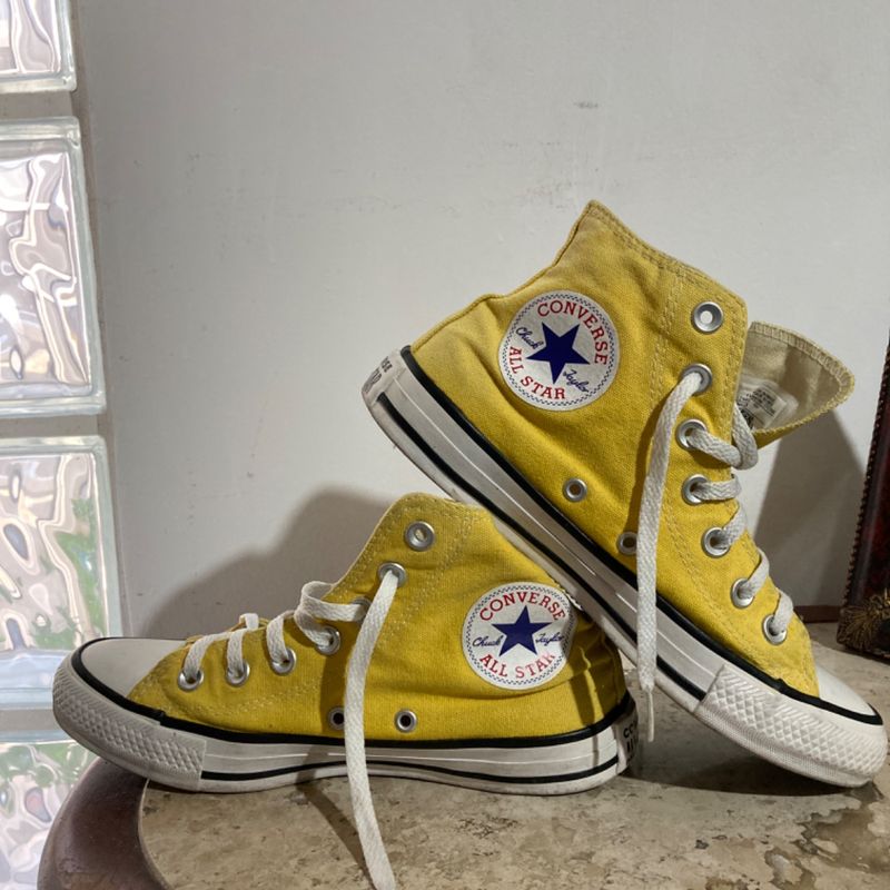 All star amarelo store cano alto 36