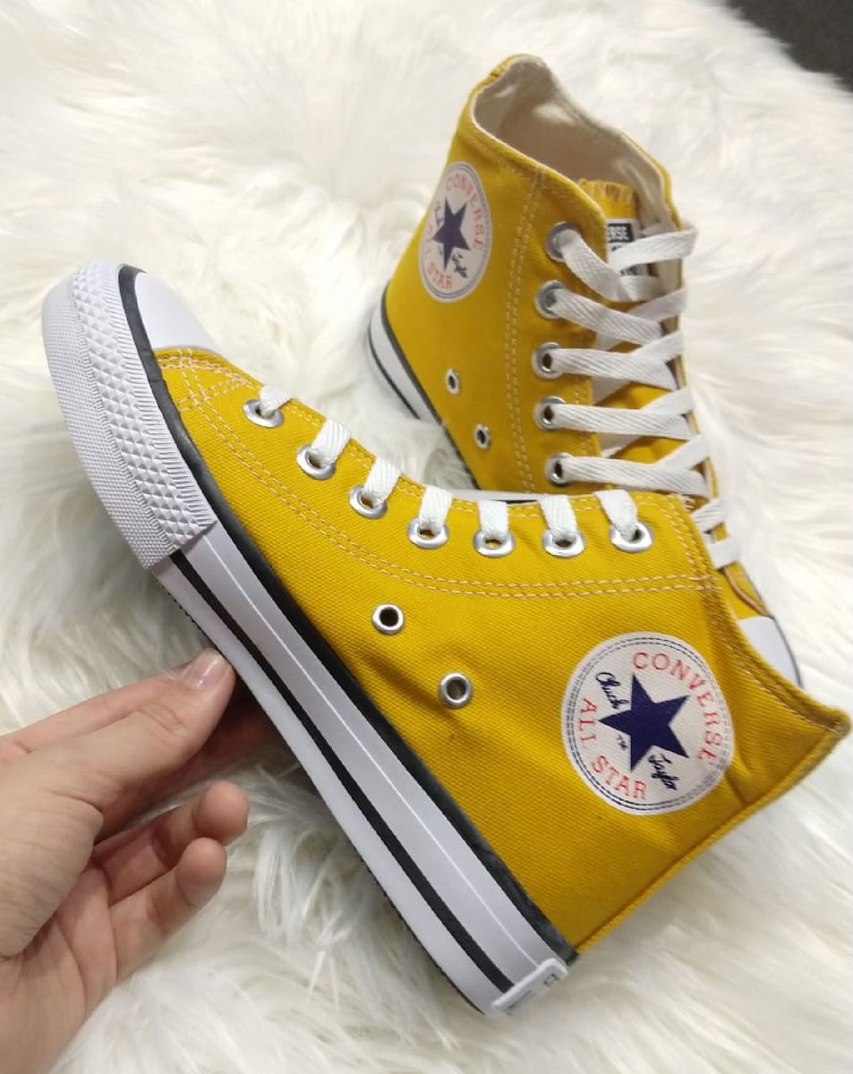 All star amarelo hot sale claro cano alto