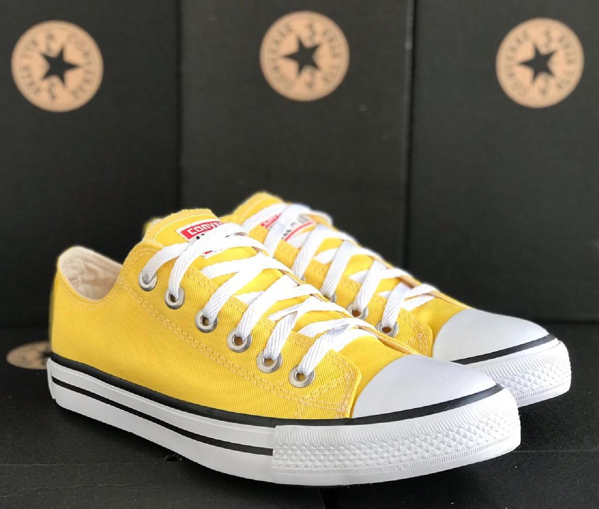 all star amarelo cano curto