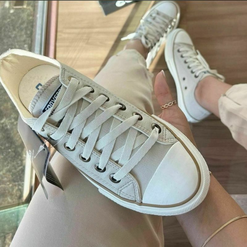Tênis All Star Areia Bege Nude Converse Chuck Taylor Couro Feminino Tamanho  36 Tênis Feminino All Star Nunca Usado 107686602 enjoei