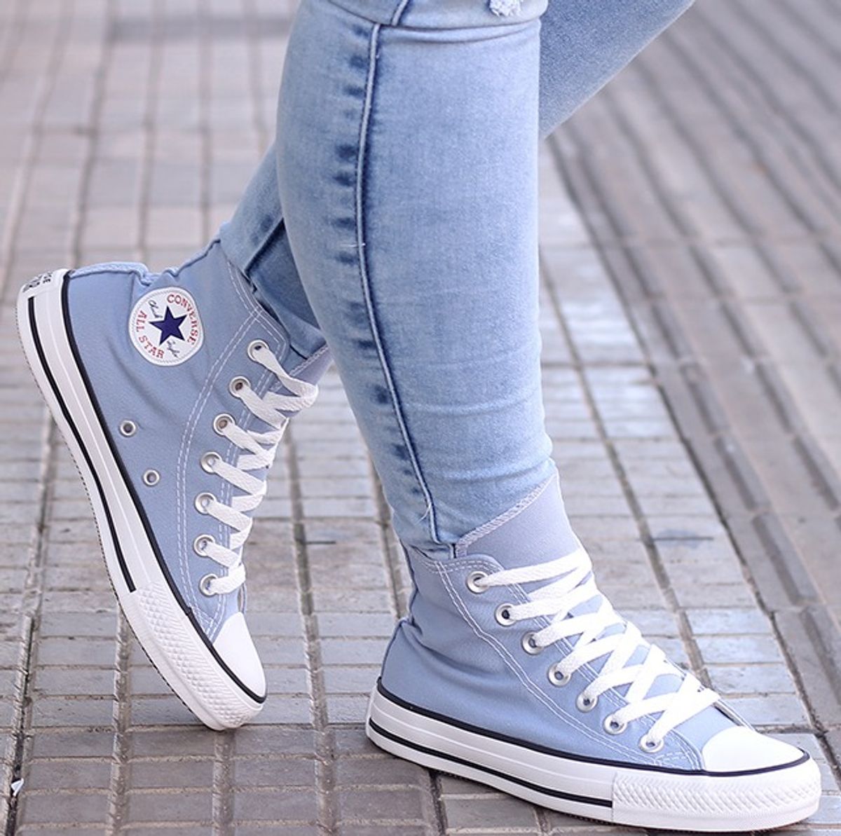 Tênis All Star Converse Plataforma Couro Branco / Preto - Feirão