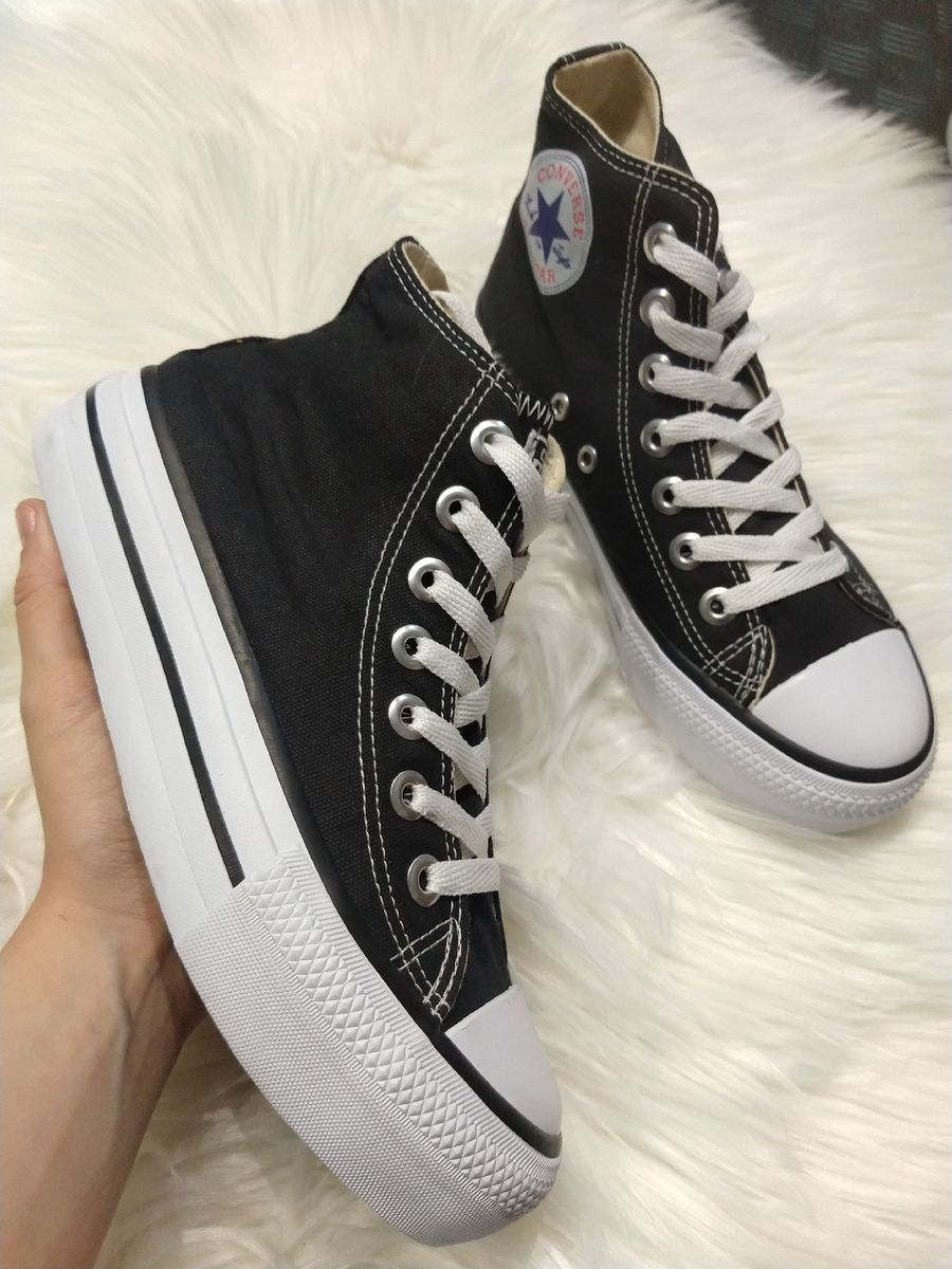 tênis all star plataforma preto