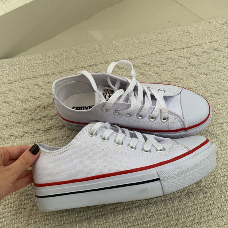 All star best sale flat branco