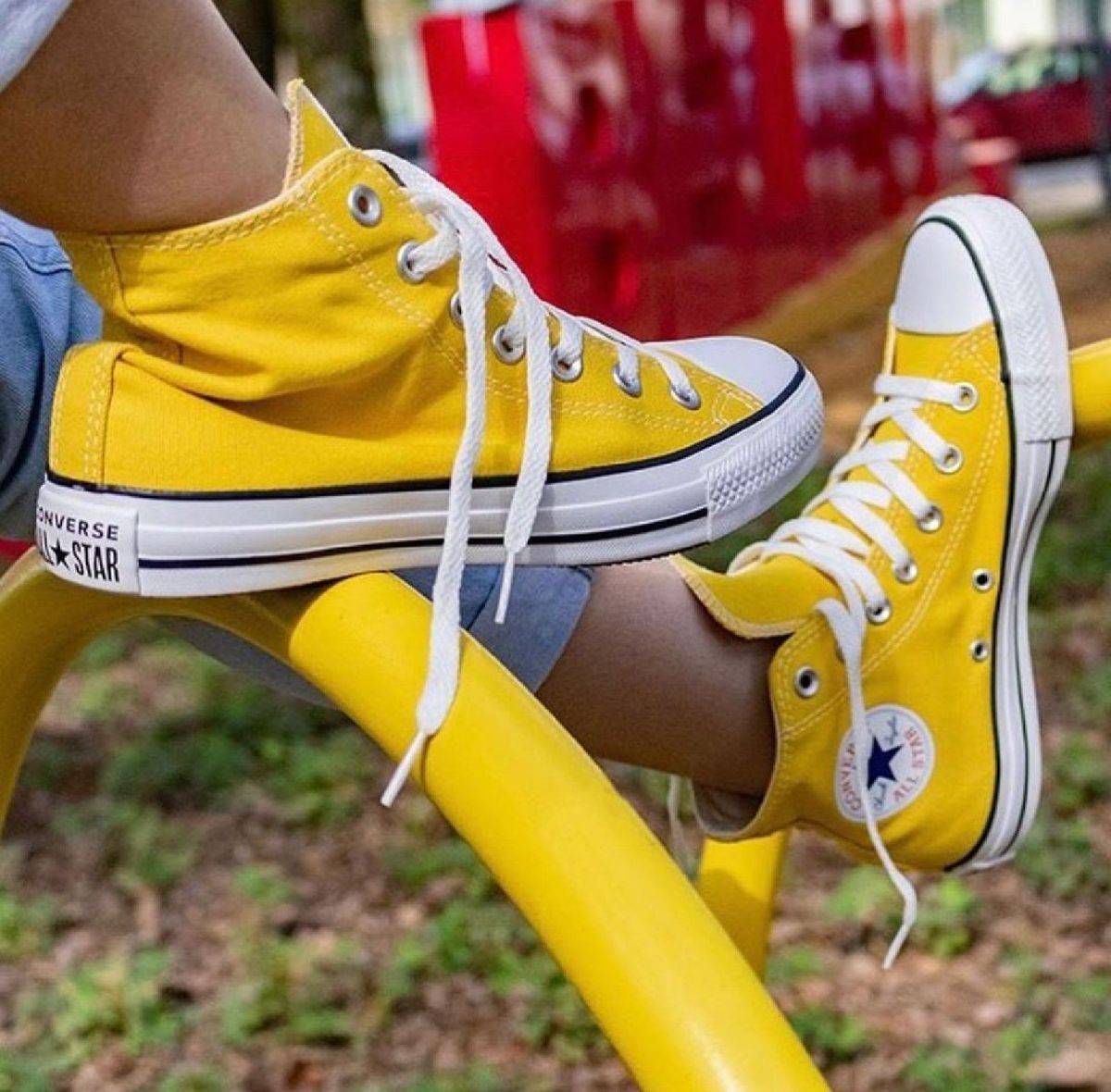 tenis all star cano medio amarelo