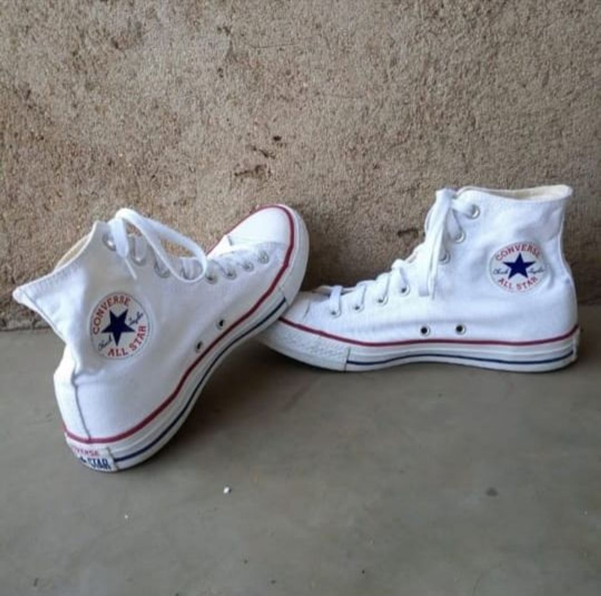 all star cano medio couro branco