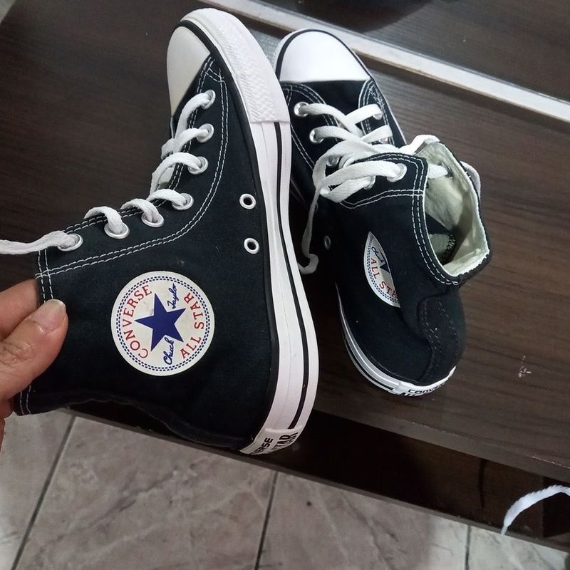 All Star Preto Cano Alto Plataforma | Tênis Feminino Converse Usado  87594439 | enjoei