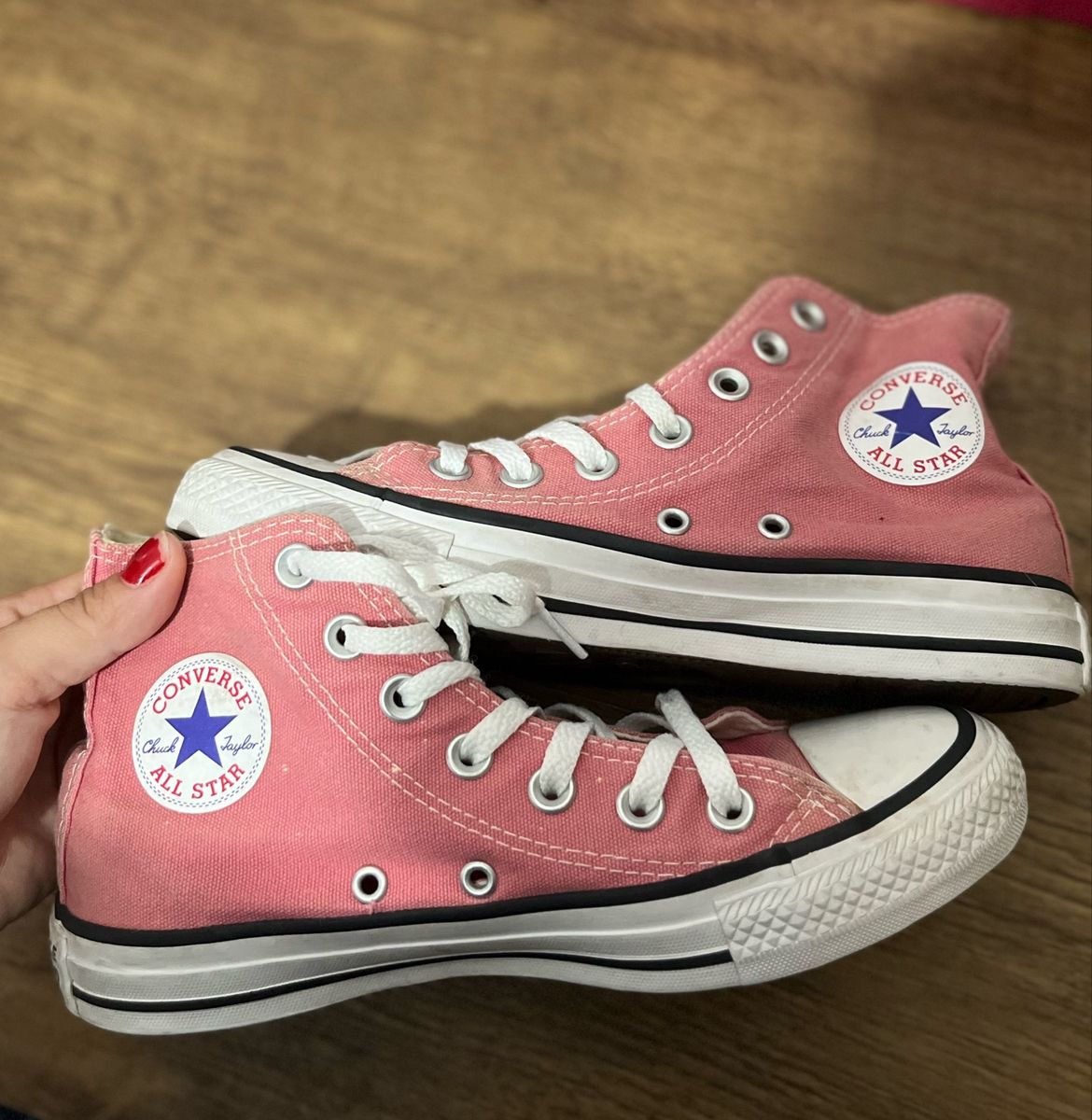 Tênis All Star Cano Alto Rosa Pálido 34 | Tênis Feminino All Star Usado ...