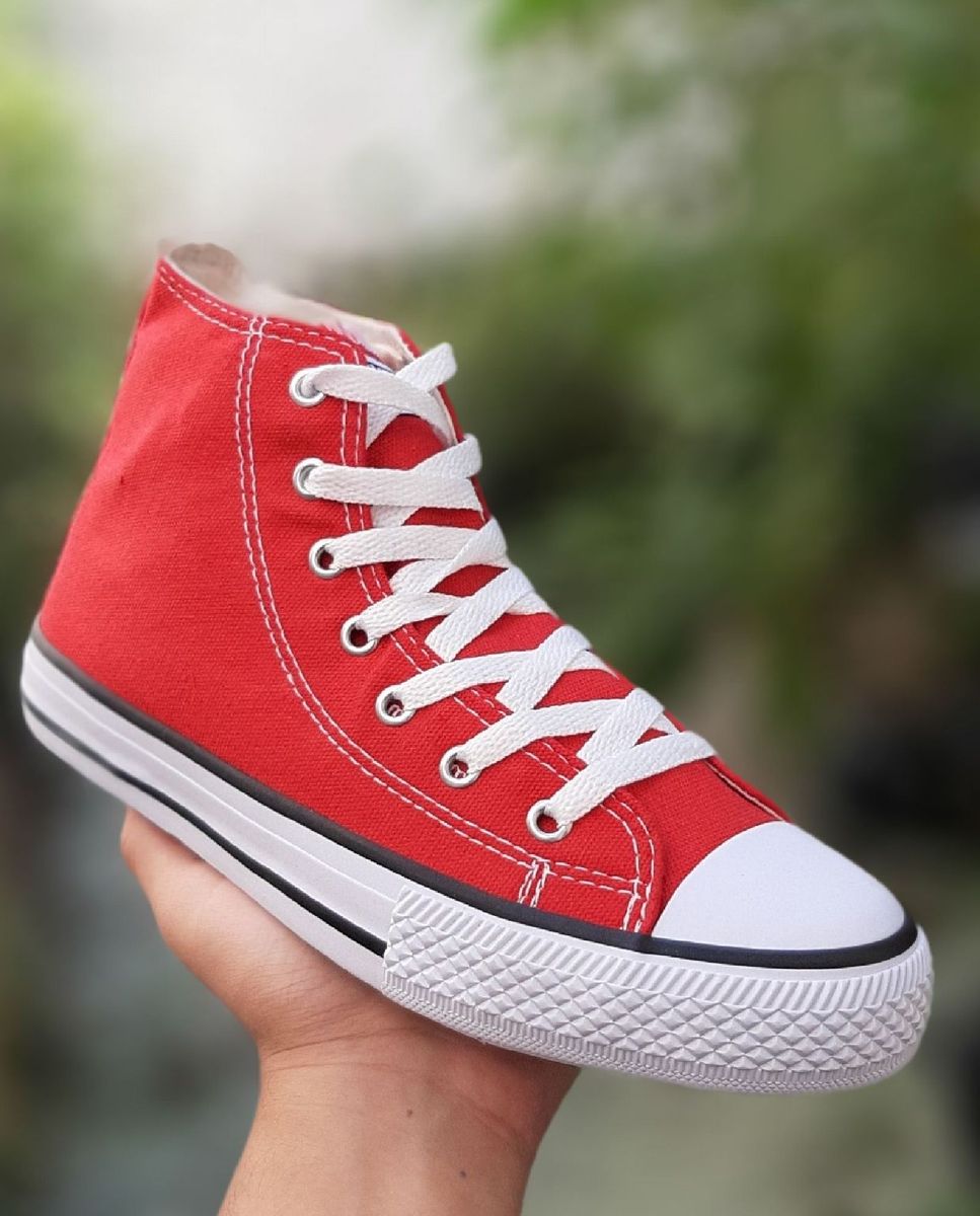 tenis all star feminino cano alto vermelho