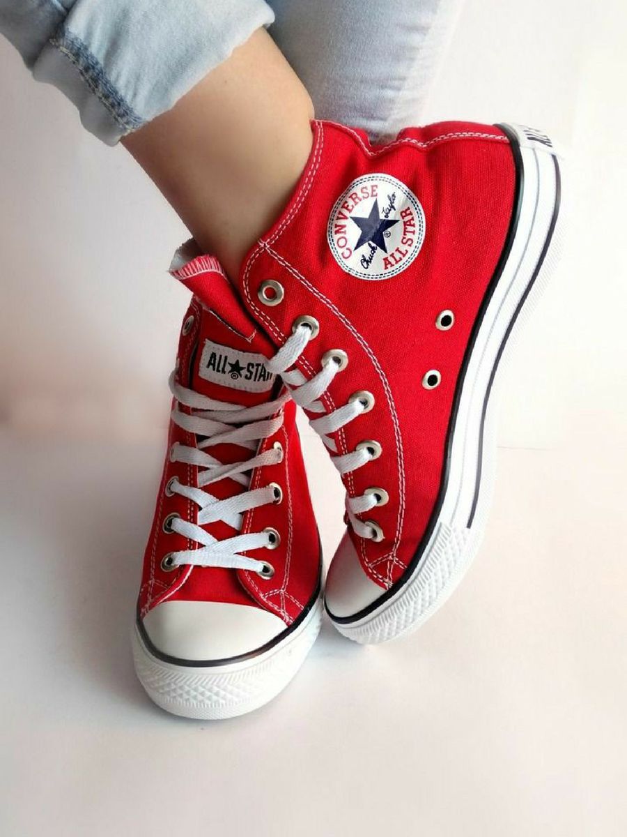 tenis all star cano alto vermelho