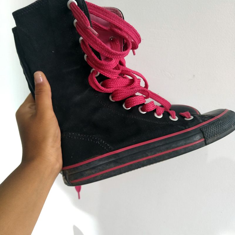 All star on sale preto e rosa