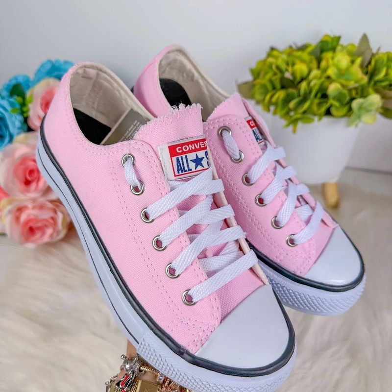 Tenis All Star Cano Baixo Rosa Bebe Casual Dia a Dia Confortavel Macio Leve Nunca Usado 103293908 enjoei