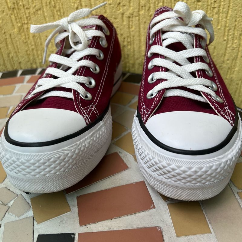 Converse All All Star Vinho Cano Curto Tênis Original Novo All