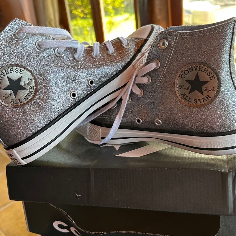 All Star Preto Cano Médio Plataforma | Tênis Feminino Converse Usado  34464560 | enjoei