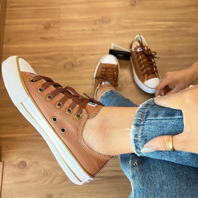 Cano Baixo All Star Couro Feminino Tenis Converse All Star Couro