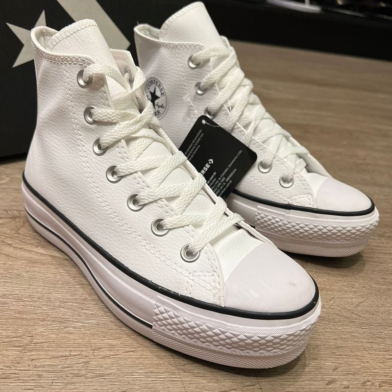 Tênis Converse All Star Chuck Taylor Lift Rosa Neon Preto Branco Cano Alto  os melhores preços