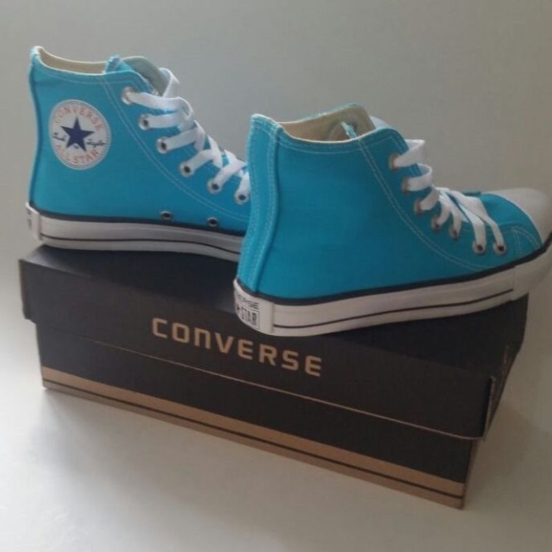 All star azul turquesa best sale cano medio