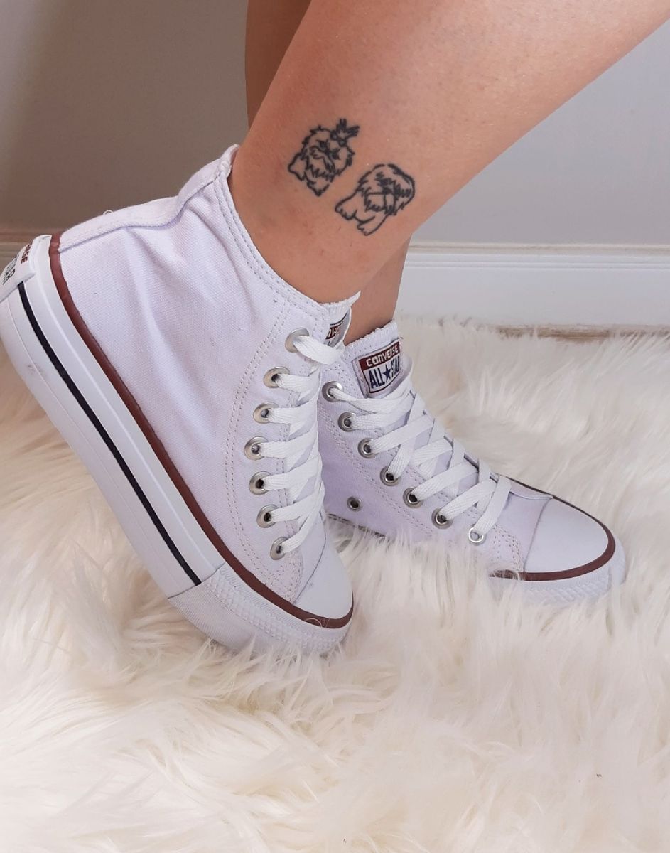 all star branco botinha plataforma