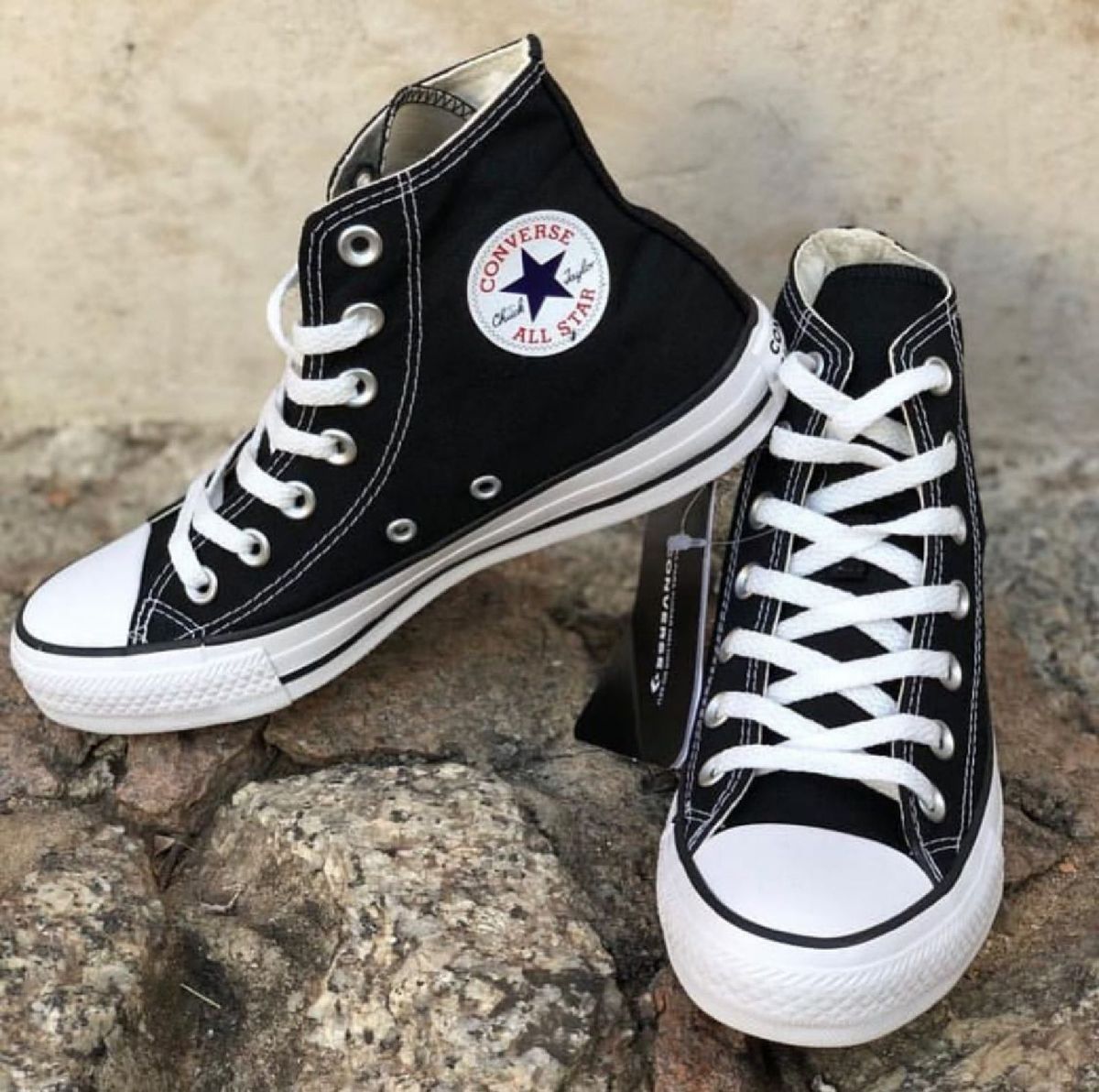 all star branco com listra preta