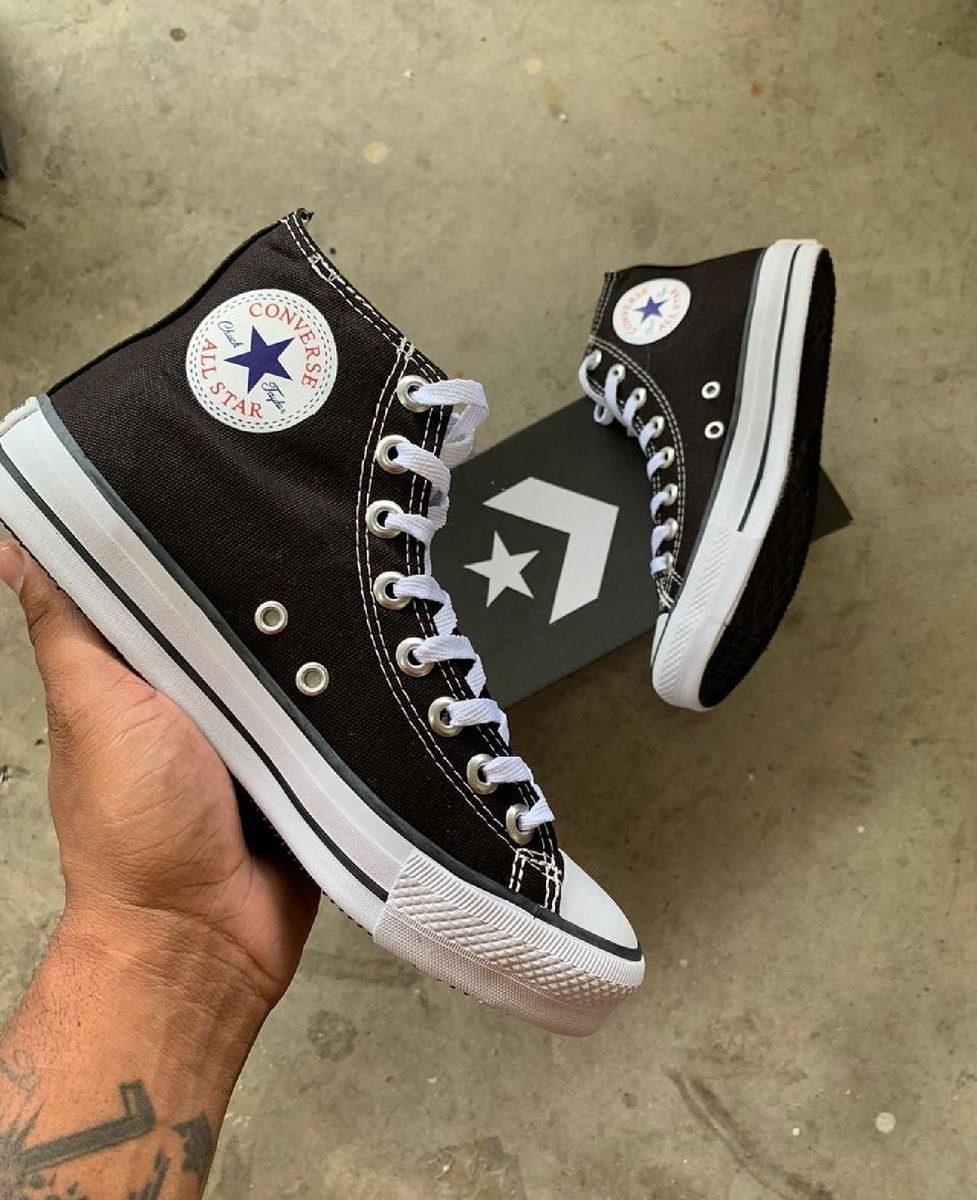 all star preto com listra preta