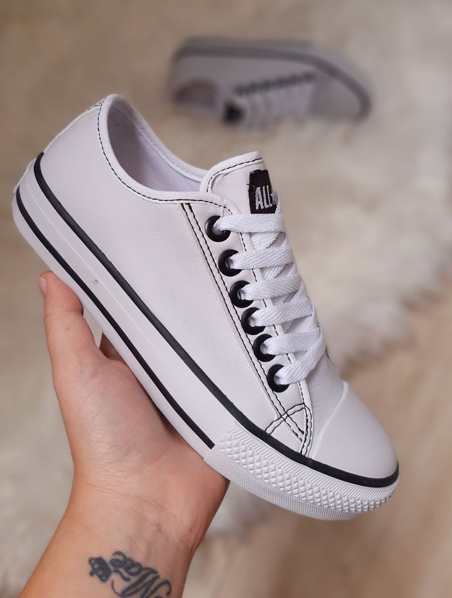 all star branco couro feminino original