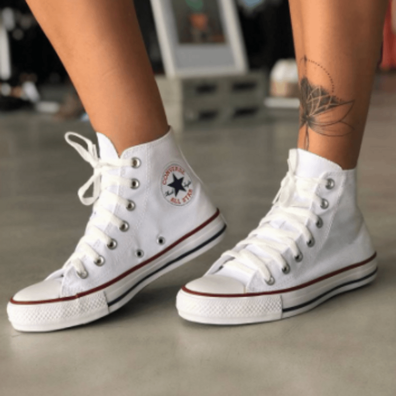 Tenis converse best sale cano alto branco