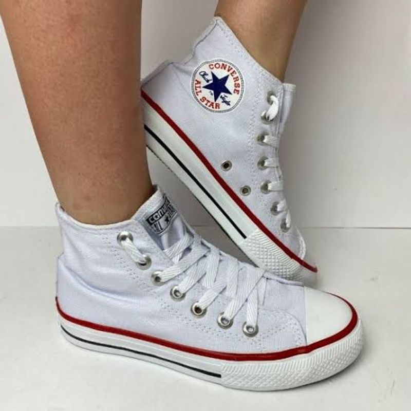 All star de store cano alto branco