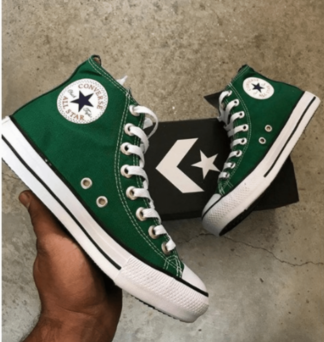 all star verde militar cano medio