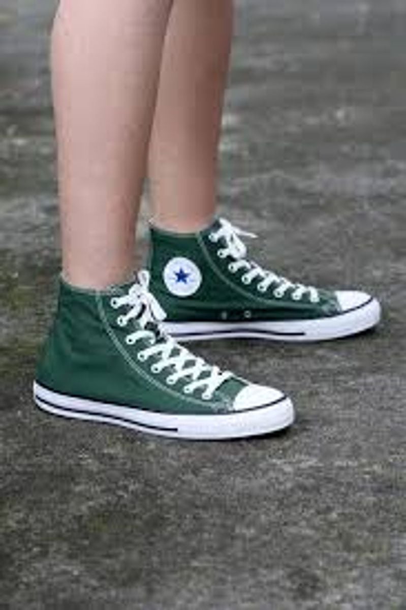 all star verde militar cano alto