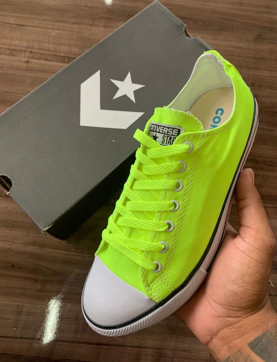 all star cano alto verde neon