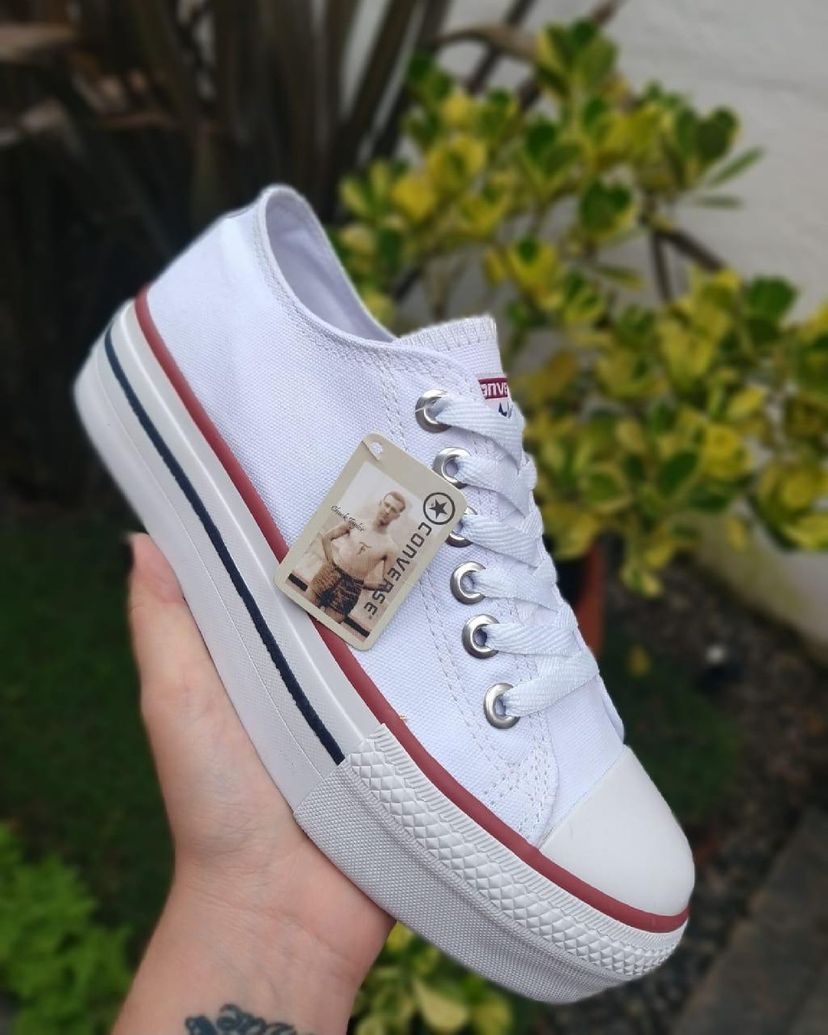 TÊNIS ALL STAR CONVERSE CASUAL PLATAFORMA BRANCO LONA - tênis all star