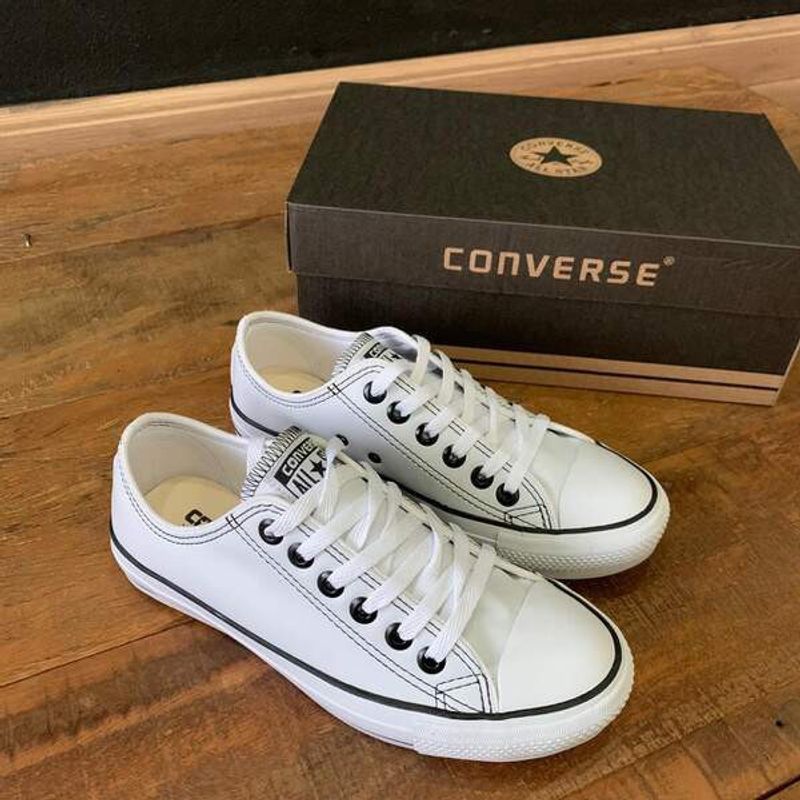 Tênis All Star Converse Chuck Taylor Branco de Couro Novo Na Caixa Tamanho  34 Tênis Feminino All Star Nunca Usado 103814186 enjoei
