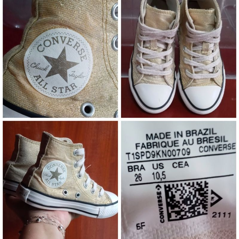 Tenis All Star Converse Chuck Taylor Brilho Gliter Calcado Infantil para Meninas All Star Usado 91525300 enjoei