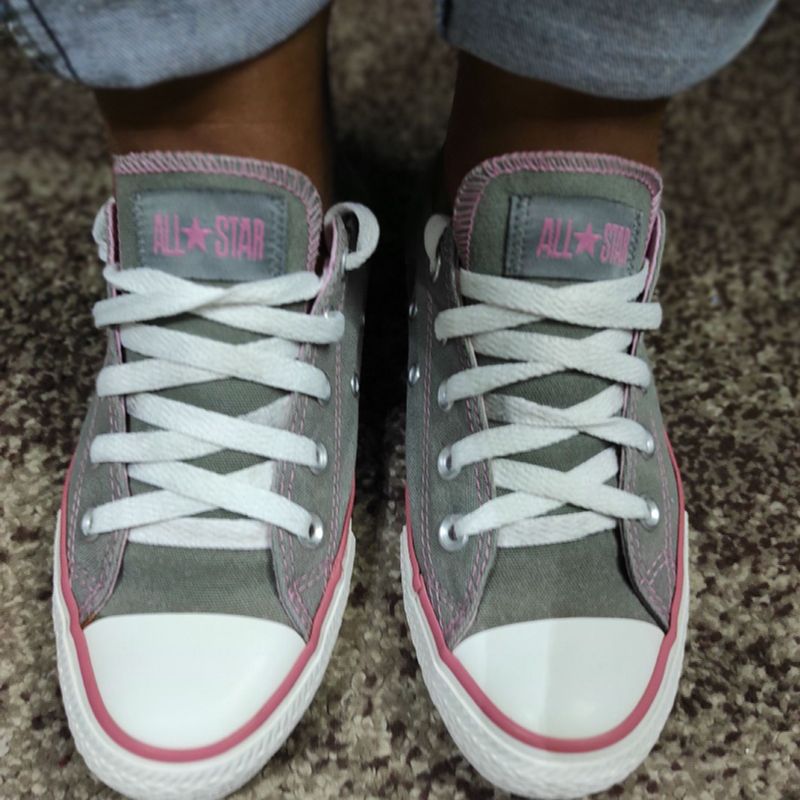 Converse cinza e rosa hotsell