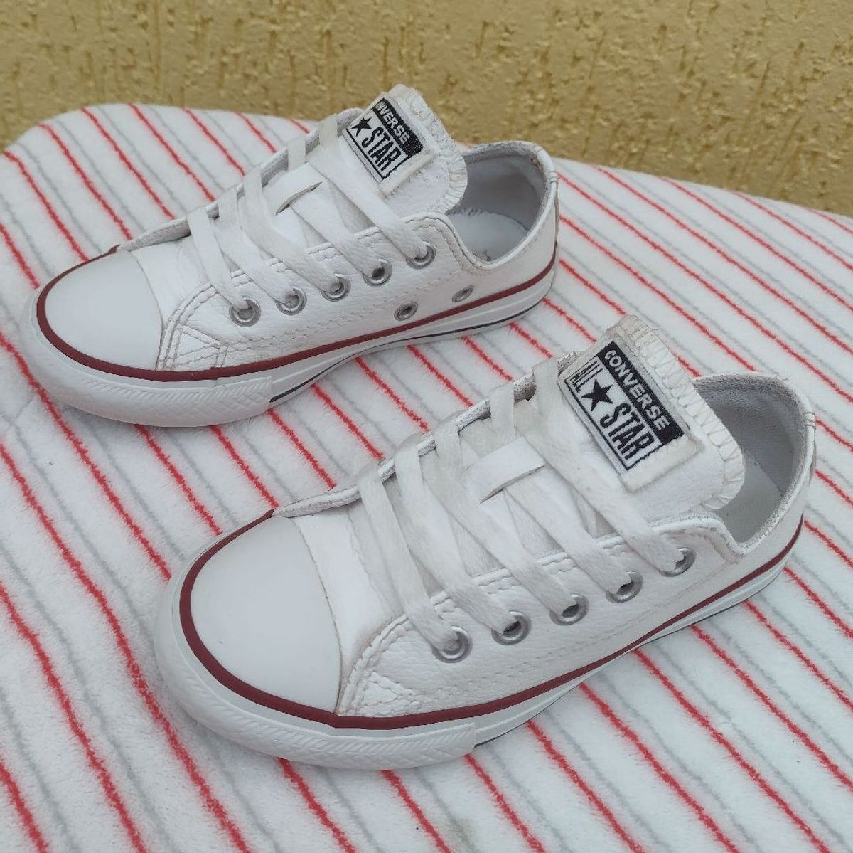 Tênis All Star Converse Couro Branco Infantil N26 Original All