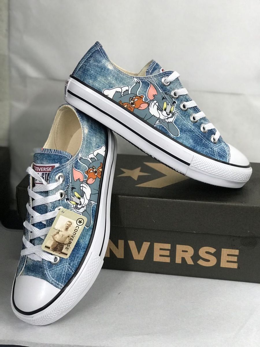 tenis all star azul jeans