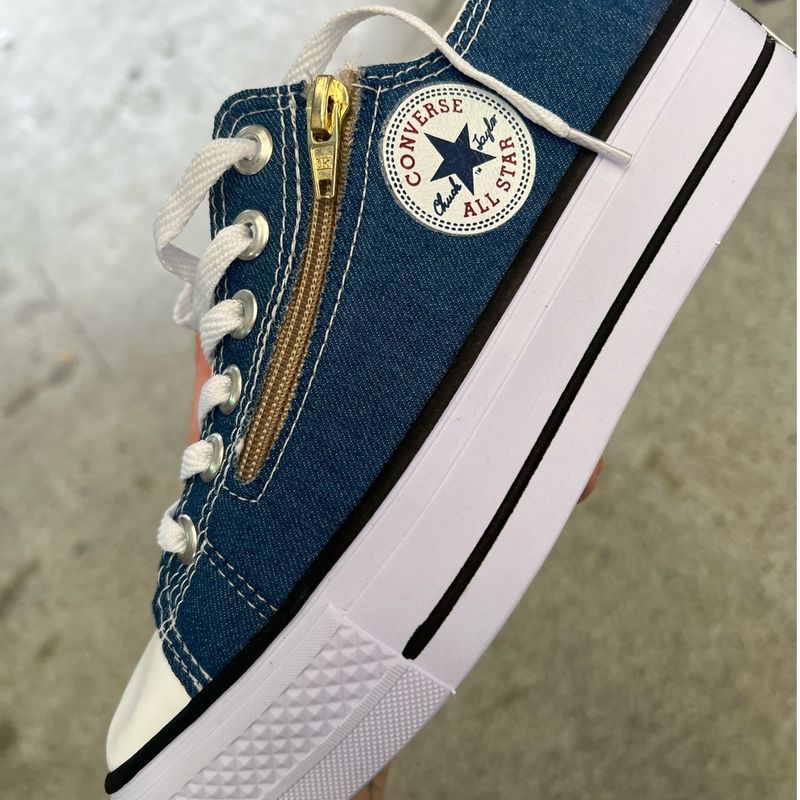 Tenis all star store jeans com ziper