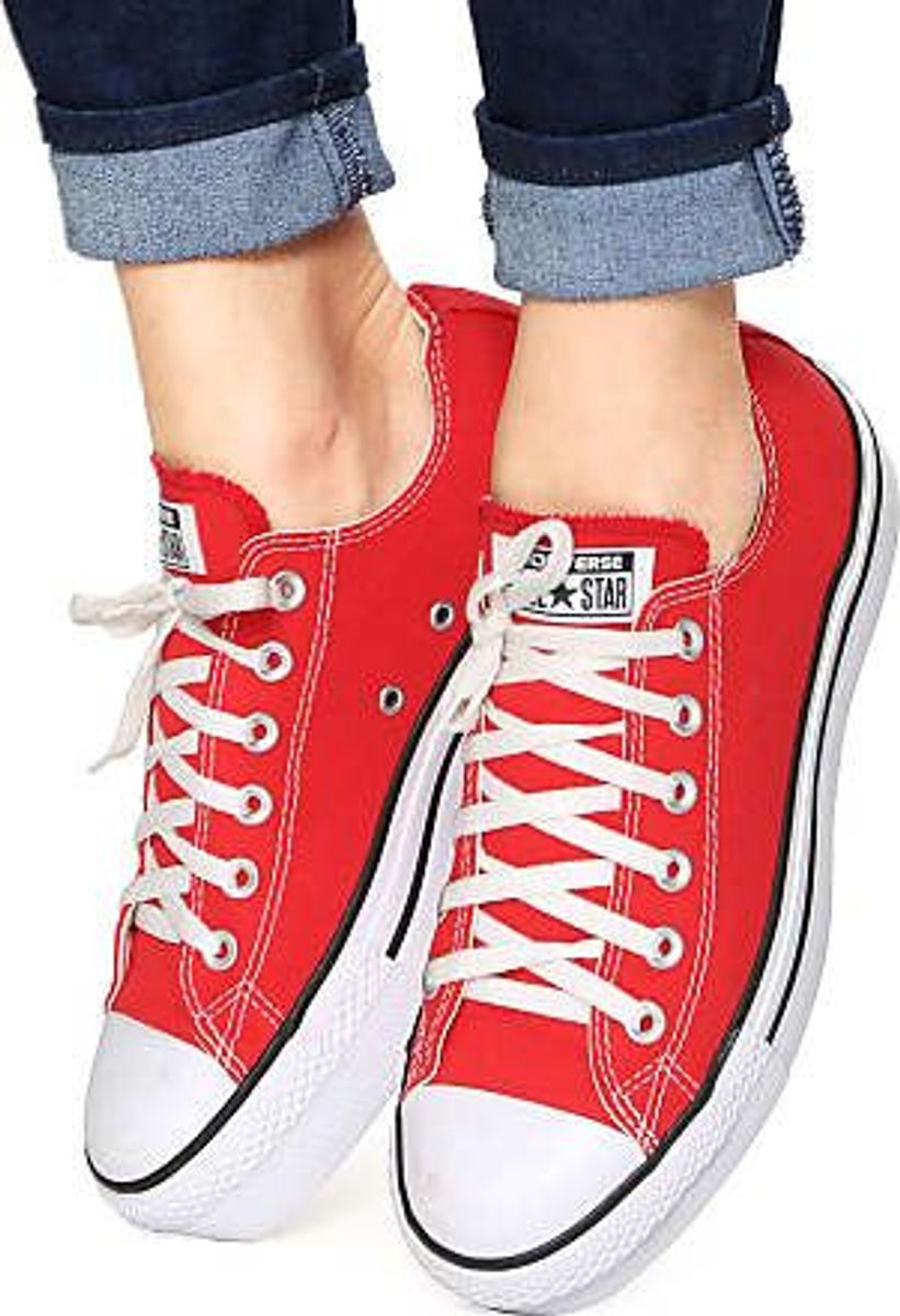 all star vermelho cano baixo feminino