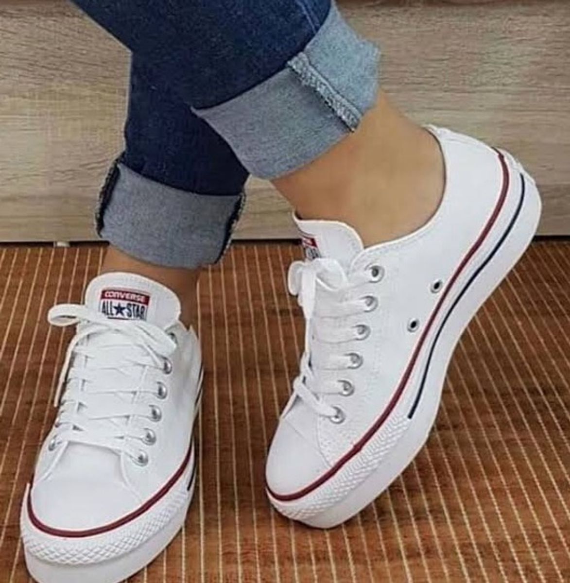 Tênis All Star Converse Plataforma Branco em Oferta. Tênis Feminino All Star Nunca Usado
