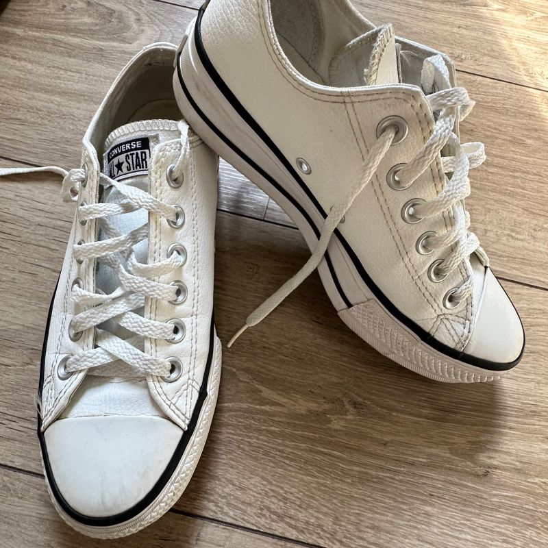 Couro Sintético All Star Branco Plataforma De Couro Tênis All Star