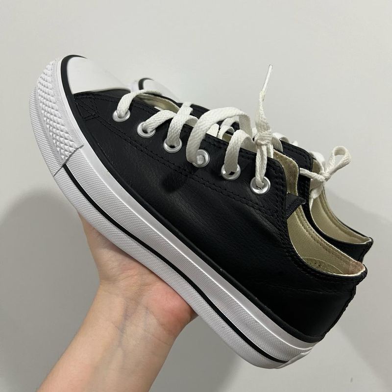 Tênis All Star Converse Preto Couro Tênis Feminino All Star
